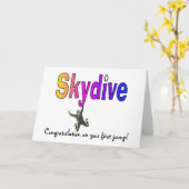 Skydive-Gefeliciteerd met je eerste sprong! Kaart (Gele Bloem)