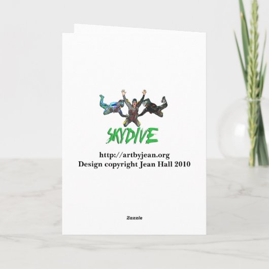 Skydive - Groene tekst Kaart (Achterkant)