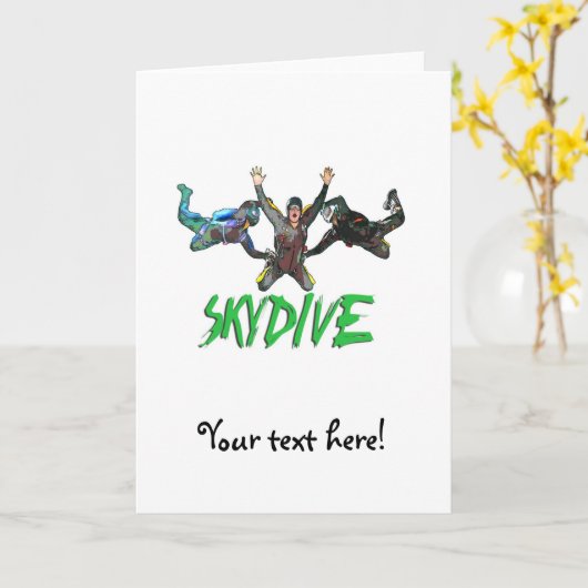Skydive - Groene tekst Kaart (Gele Bloem)