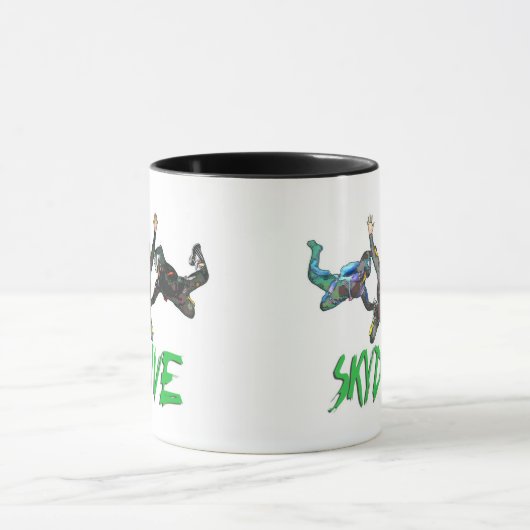 Skydive - Groene tekst Mok (Midden)