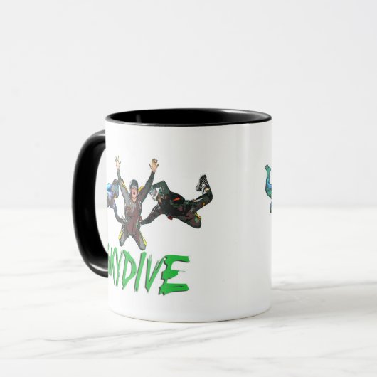 Skydive - Groene tekst Mok (Voorkant links)