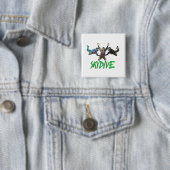 Skydive - Groene tekst Vierkante Button 5,1 Cm (In situ)