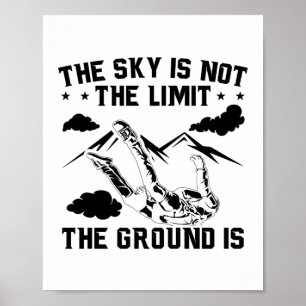 Skydive Hobby Skydiving Parachute Gift Idee Poster