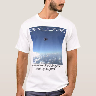 skydive parachute clouds logo t-shirt