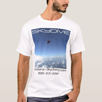 skydive parachute clouds logo t-shirt
