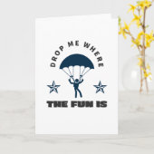 Skydive Parachute Jump Parachutist Kaart (Gele Bloem)