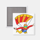 Skydive Red Yello Parachute Magneet (Voorkant / Achterkant)