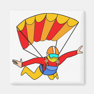 Skydive Red Yello Parachute Magneet
