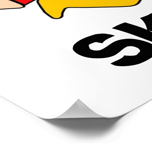 Skydive Red Yello Parachute Poster (Hoek)