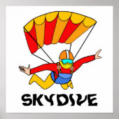 Skydive Red Yello Parachute Poster (Voorkant)