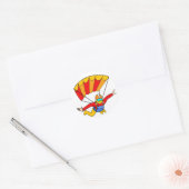 Skydive Red Yello Parachute Ronde Sticker (Envelop)