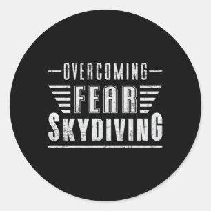 Skydive Skydiver Plane Jump Funny Gift Ronde Sticker