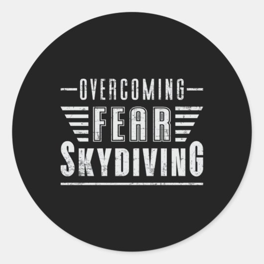 Skydive Skydiver Plane Jump Funny Gift Ronde Sticker (Voorkant)