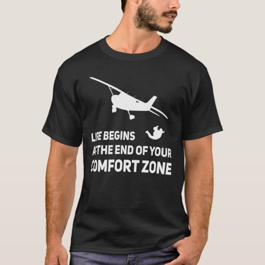 Skydive Skydiving Parachute Comfort Zone T-shirt (Voorkant)