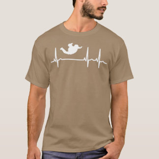 Skydive Skydiving Parachuting Parachute EKG T-shirt