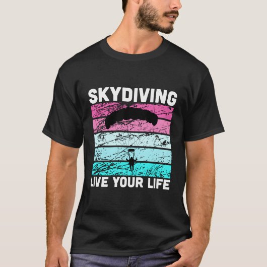 Skydive Tshirt in Retro Kleuren T-shirt voor Skydi (Voorkant)