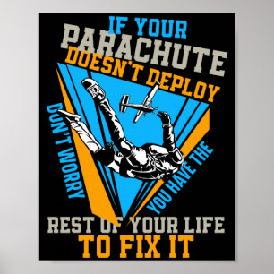 Skydiven als je parachute niet opent, doe dit niet poster
