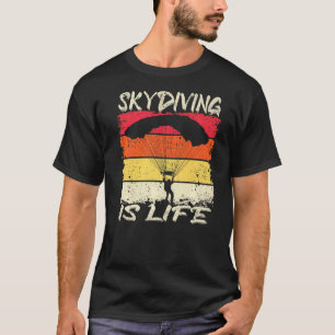 Skydiven Is Leven Vintage Sporten T-shirt