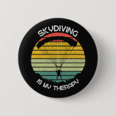 Skydiven Is Mijn Therapie Ronde Button 5,7 Cm (Voorkant)