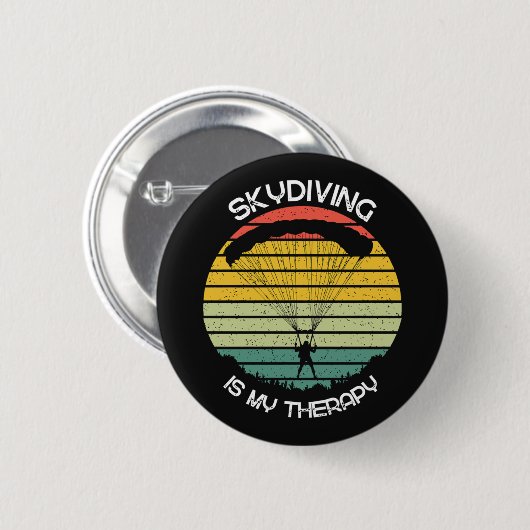 Skydiven Is Mijn Therapie Ronde Button 5,7 Cm (Voorkant /achterkant)