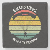 Skydiven Is Mijn Therapie Stenen Onderzetter (Voorkant)