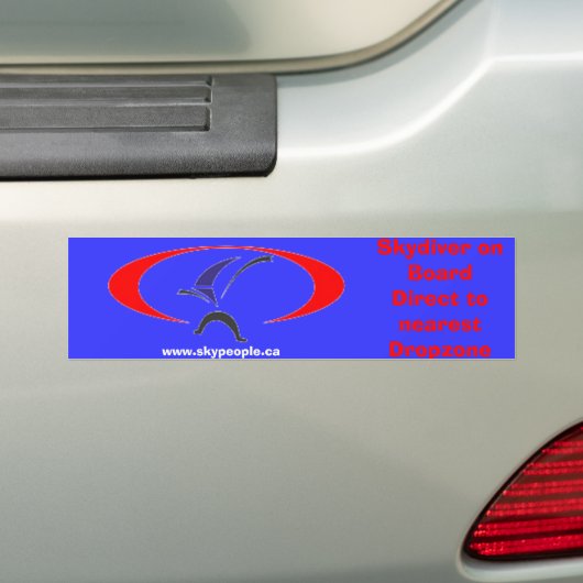 Skydiver aan boord bumpersticker (Op auto)