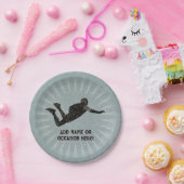 Skydiver action hero - robuuste stalen look eigen papieren bordje (Feest)