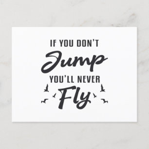 Skydiver als je niet springt, zal je nooit klappen briefkaart