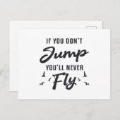 Skydiver als je niet springt, zal je nooit klappen briefkaart (Voorkant / Achterkant)