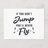 Skydiver als je niet springt, zal je nooit klappen briefkaart (Voorkant)