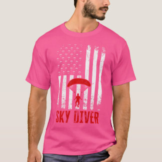 Skydiver Amerikaanse vlag Skydiving T-shirt