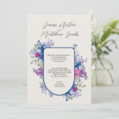 Skydiver Blue en Snow White Wedding Invitation Kaart (Staand voorkant)