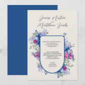 Skydiver Blue en Snow White Wedding Invitation Kaart (Voorkant / Achterkant)