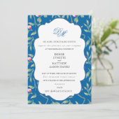 Skydiver Blue Rehearsal Dinner Kaart (Staand voorkant)