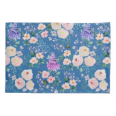 Skydiver Blue Waterverf Floral Kussensloop (Achterkant)
