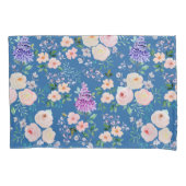 Skydiver Blue Waterverf Floral Kussensloop (Voorkant)