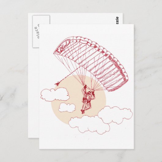 Skydiver Briefkaart (Voorkant / Achterkant)