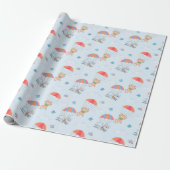 Skydiver Cat Seamless Pattern Cadeaupapier (Uitgerold)