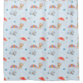 Skydiver Cat Seamless Pattern Douchegordijn (Voorkant)