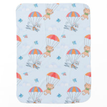 Skydiver Cat Seamless Pattern