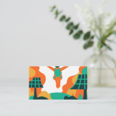 Skydiver Descending Over Solar Powered Landscape Visitekaartje (Staand voorkant)