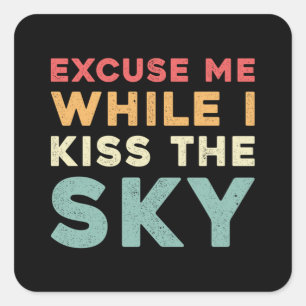 Skydiver excuseer me terwijl ik de Sky  kus Vierkante Sticker