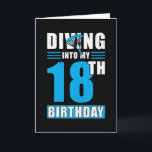Skydiver Gift 18th Birthday Kaart<br><div class="desc">Skydiver 18e verjaardagscadeau voor een parachutist</div>