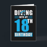 Skydiver Gift 18th Birthday Kaart<br><div class="desc">Skydiver 18e verjaardagscadeau voor een parachutist</div>