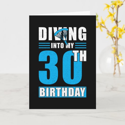 Skydiver Gift 30th Birthday Kaart (Gele Bloem)