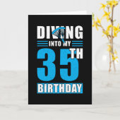 Skydiver Gift 35th Birthday Kaart (Gele Bloem)