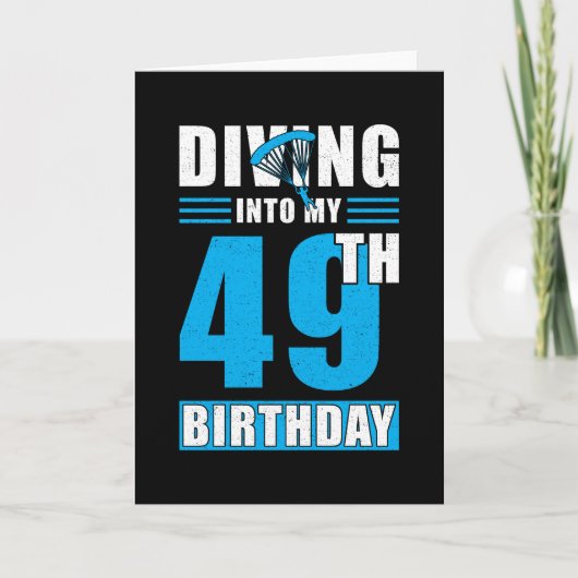 Skydiver Gift 49th Birthday Kaart (Voorkant)