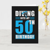 Skydiver Gift 50th Birthday Kaart (Gele Bloem)