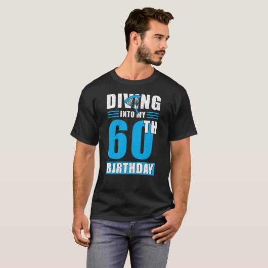Skydiver Gift 60th Birthday T-shirt (Voorkant volledig)
