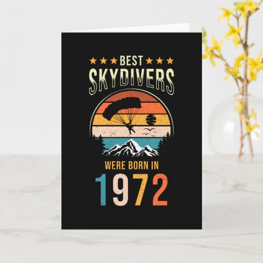 Skydiver Gift born 1972 Kaart (Gele Bloem)